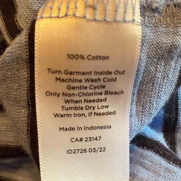 Talbots Navy and Blue  Striped tee - Picture 5 of 5